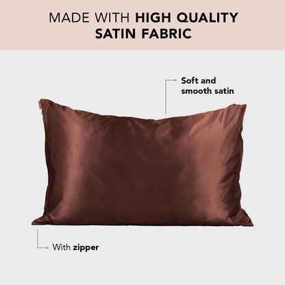 Kitsch Satin Pillowcase with Zipper for Hair and Skin Queen Size, Softer Than Silk Pillow Cases, 2 Pack Cooling Pillow Covers, Machine Washable, Satin Pillow Cases Standard Size Set of 2 19"x26", Aura