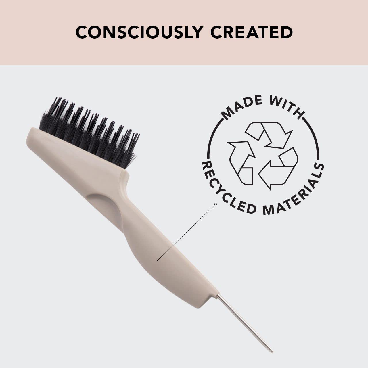 Kitsch Double Sided Hair Brush Cleaner Tool 2-in-1 Comb Cleaner | Eco-Friendly Hair Brush Rake | Double Edge Hair Remover Brush & Hairbrush Cleaner Solution for Hair Brush Maintenance, Gifts for Women