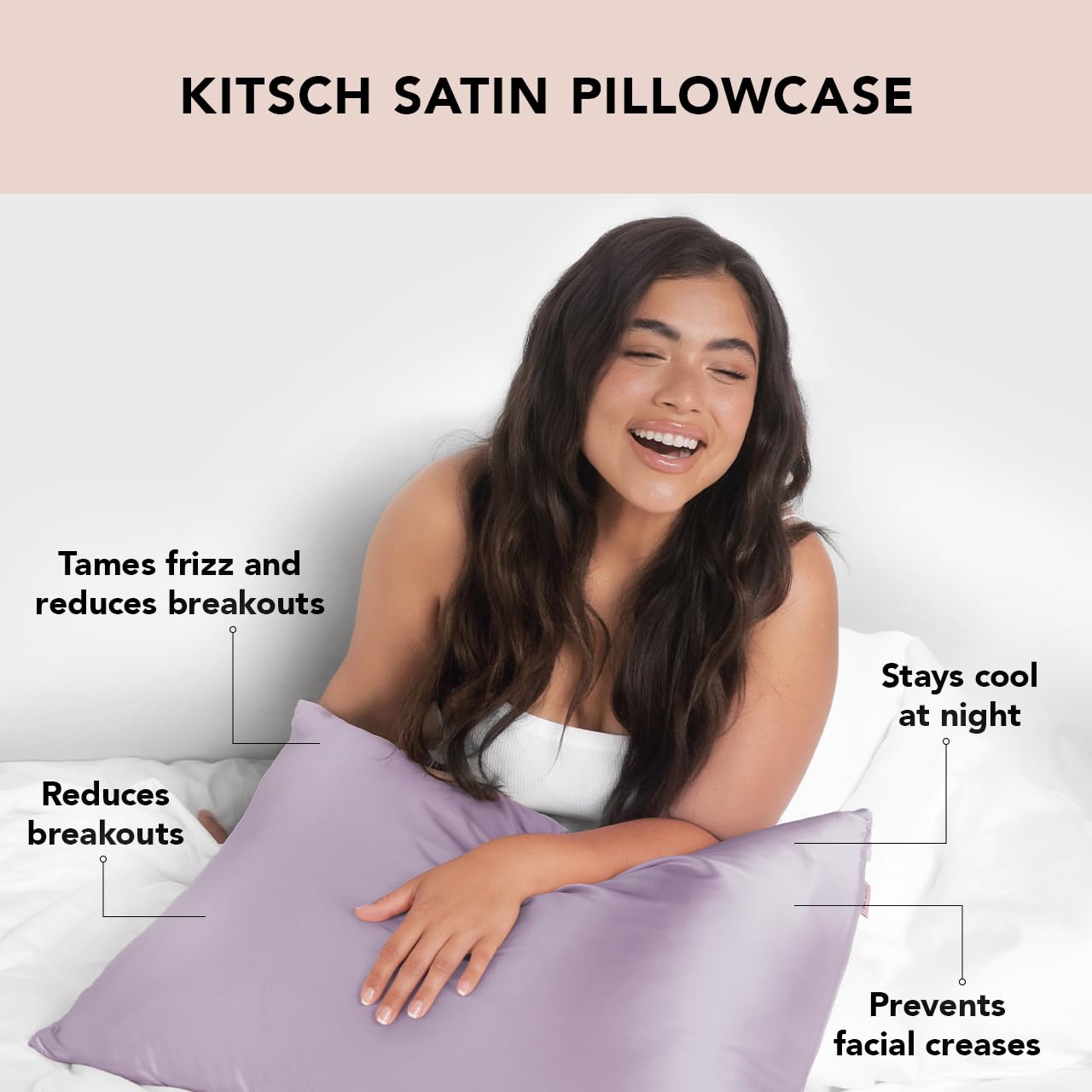 Kitsch Satin Pillowcase with Zipper for Hair and Skin Queen Size, Softer Than Silk Pillow Cases, 2 Pack Cooling Pillow Covers, Machine Washable, Satin Pillow Cases Standard Size Set of 2 19"x26", Aura